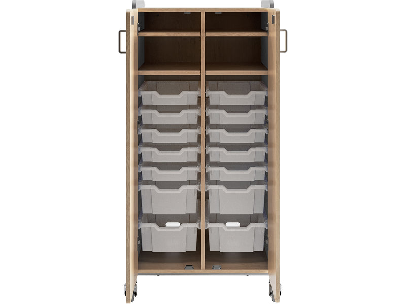 Safco Whiffle Typical 15 60" x 30" Particle Board Double-Column Mobile Storage, Gray (3935GRY)