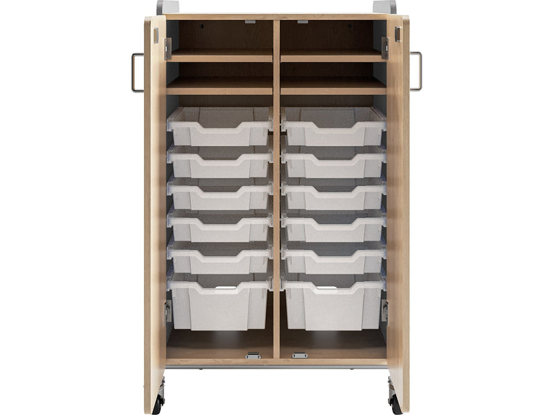 Safco Whiffle Typical 14 48" x 30" Particle Board Double-Column Mobile Storage, Gray (3934GRY)