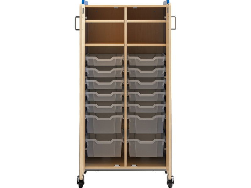 Safco Whiffle Typical 15 60" x 30" Particle Board Double-Column Mobile Storage, Spectrum Blue (3935SBU)