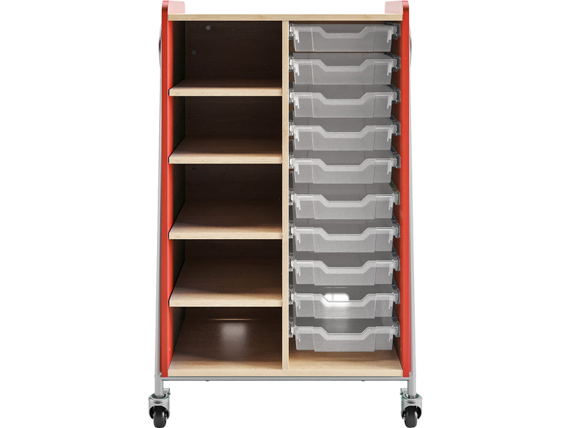 Safco Whiffle Typical 2 48" x 30" Particle Board Double-Column Mobile Storage, Red (3922RED)