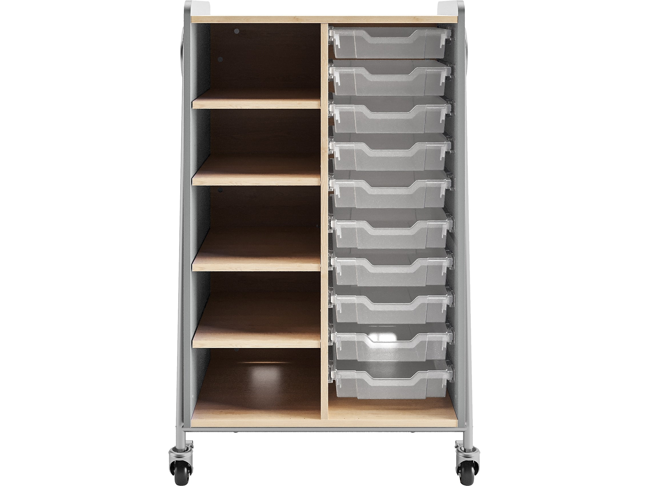 Safco Whiffle Typical 2 48" x 30" Particle Board Double-Column Mobile Storage, Gray (3922GR)