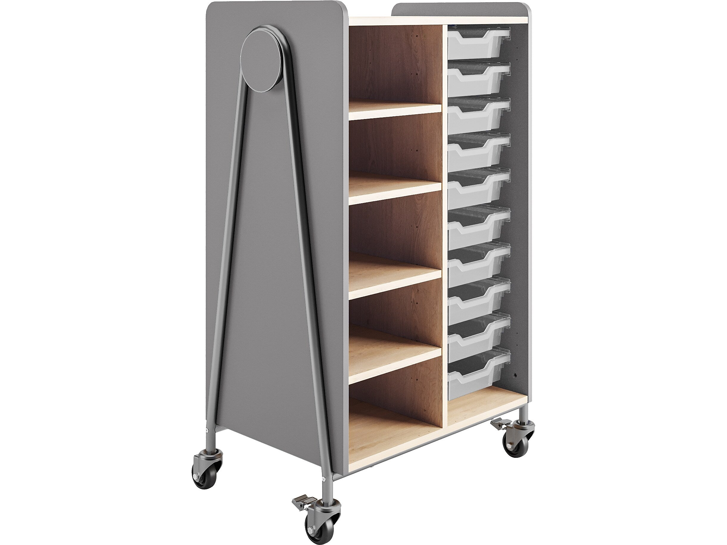 Safco Whiffle Typical 2 48" x 30" Particle Board Double-Column Mobile Storage, Gray (3922GR)