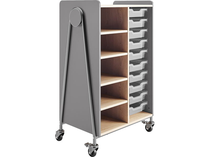 Safco Whiffle Typical 2 48" x 30" Particle Board Double-Column Mobile Storage, Gray (3922GR)