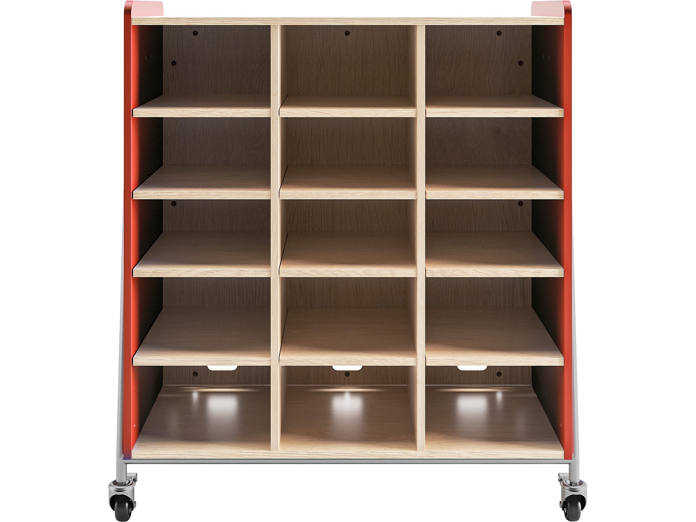 Safco Whiffle Typical 11 48" x 43" Particle Board Triple-Column Mobile Storage, Red (3931RED)