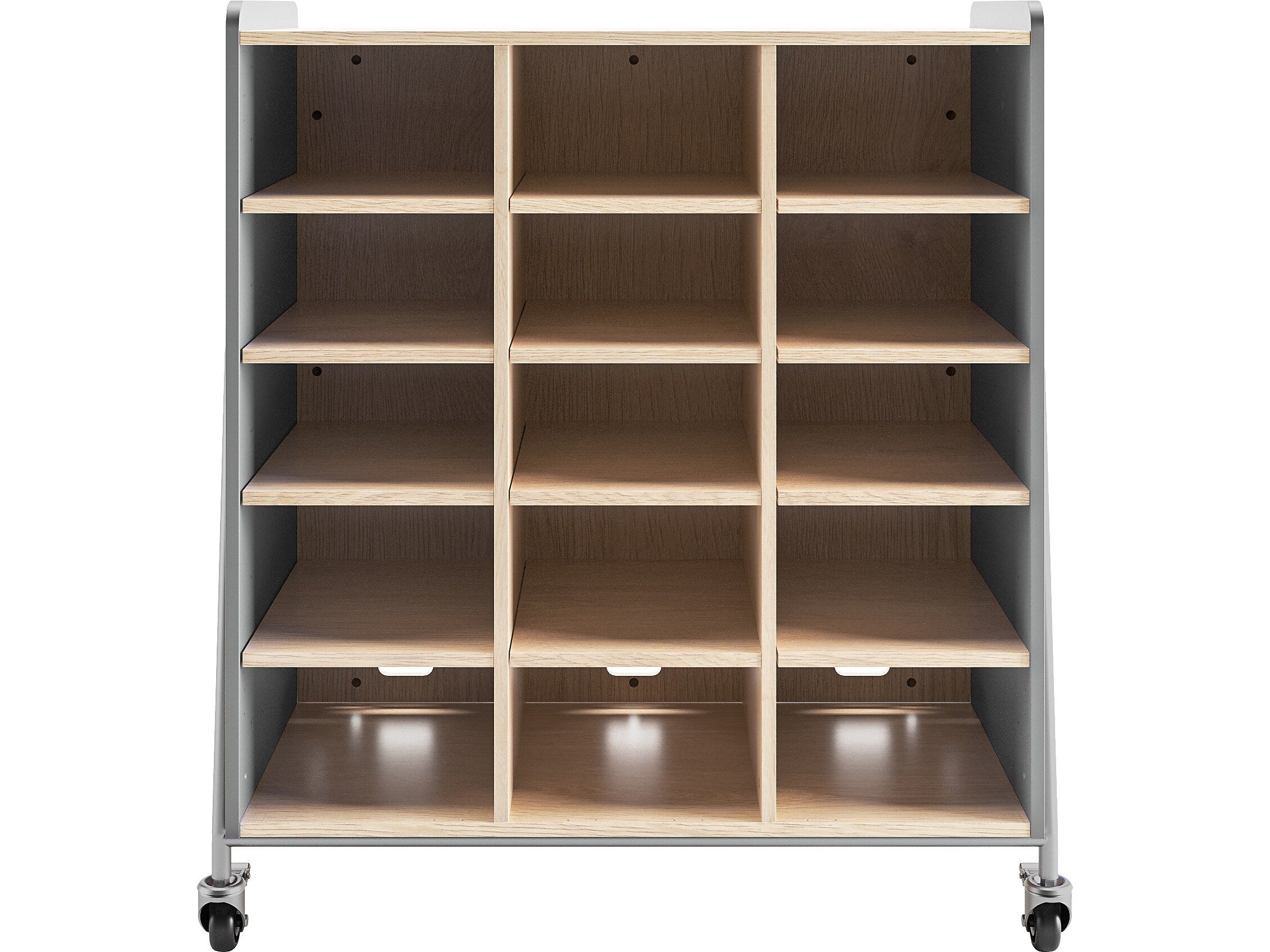 Safco Whiffle Typical 11 48" x 43" Particle Board Triple-Column Mobile Storage, Gray (3931GRY)