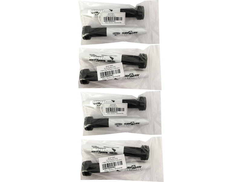 KleenSlate Concepts Tank Dry Erase Marker, Chisel Tip, Black, 2/Pack, 4 Packs/Bundle (KLS-8423)