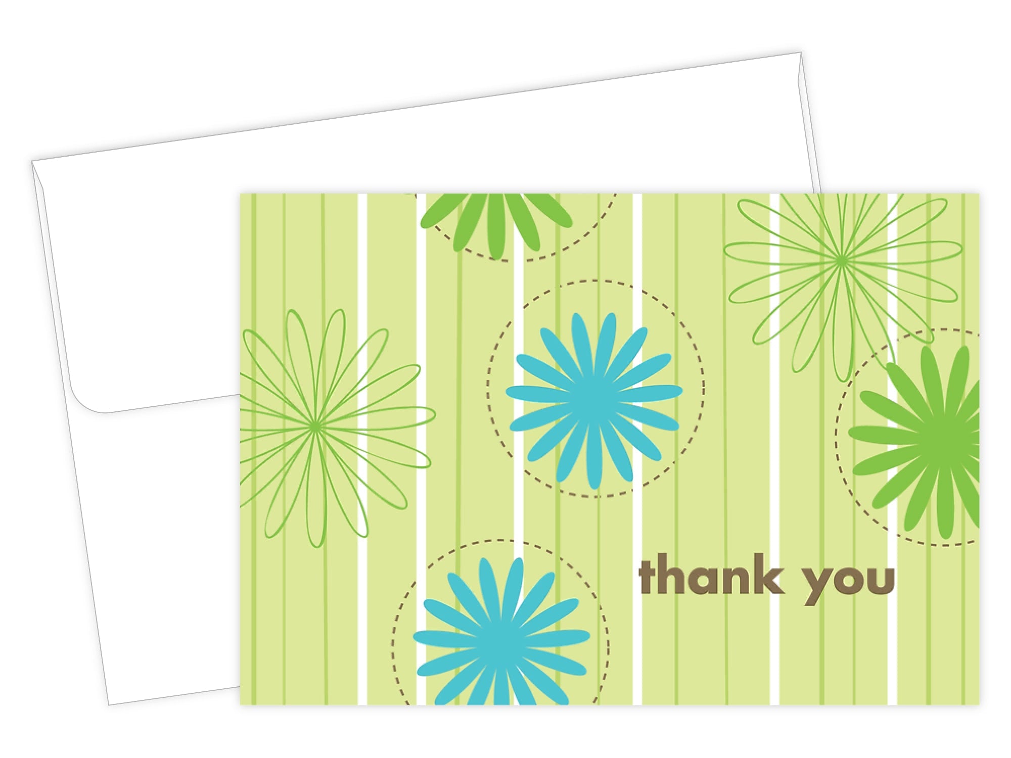 Great Papers! Daisy Stripes Thank You Note Cards, 24/Pack