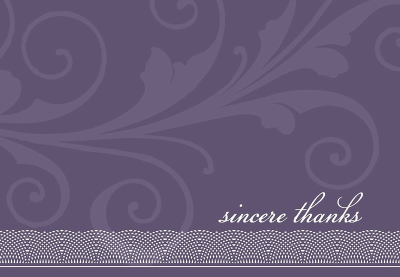 Great Papers Amethyst Flourish Matte Personal Thank You Notecards, Purple, 24/Pack (2013273)