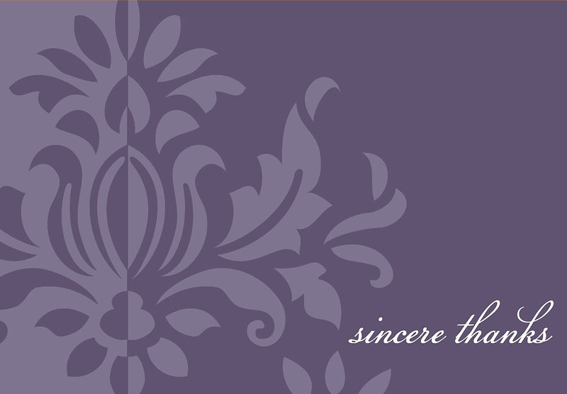 Great Papers Amethyst Flourish Matte Personal Thank You Notecards, Purple, 24/Pack (2013273)