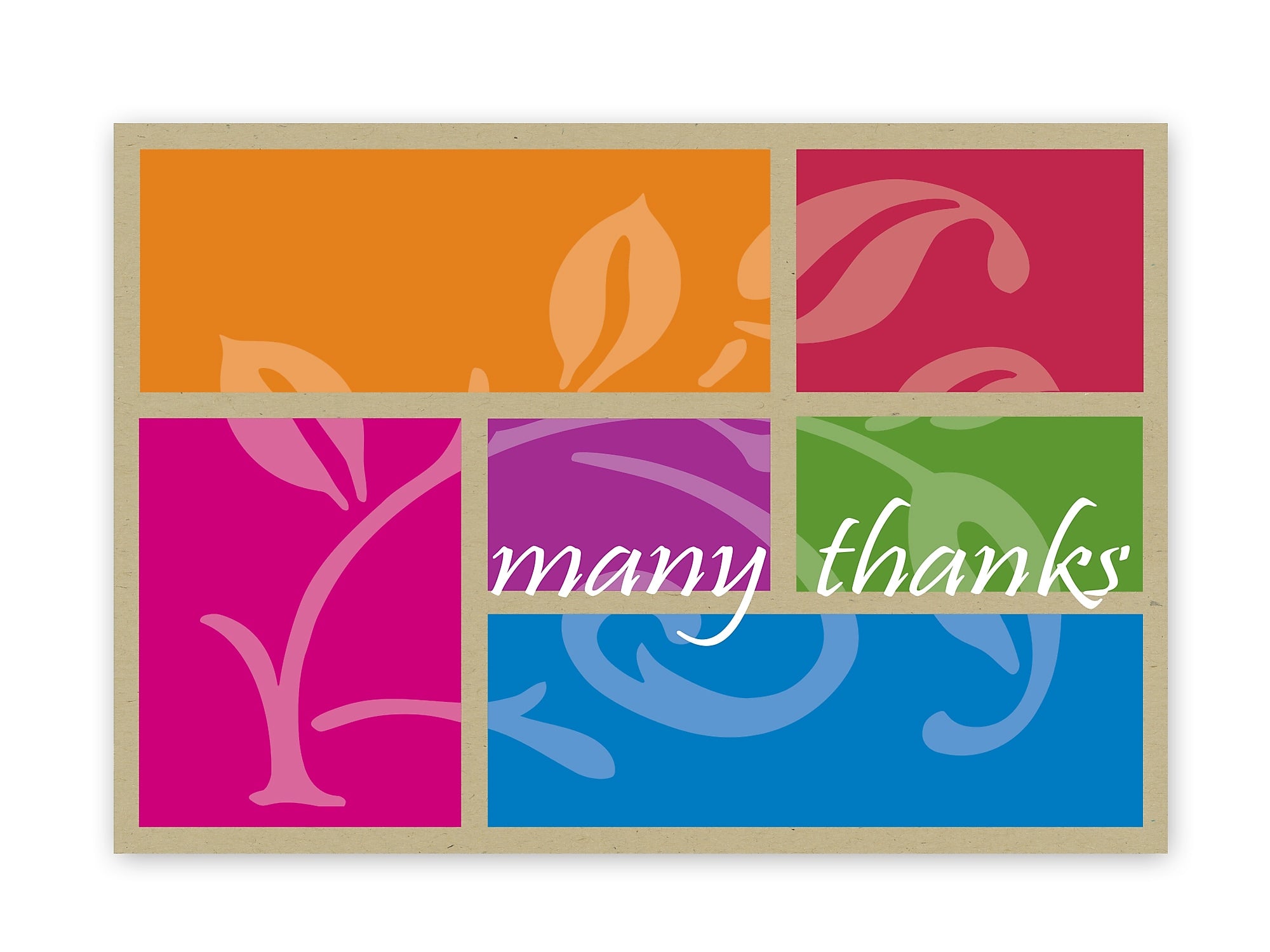 Great Papers! Matte Personal Thank You Notecards, Color Block, 24/Pack (2013275)