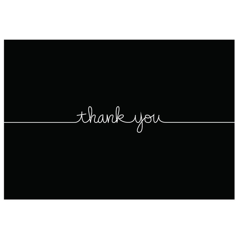 Great Papers Grace Matte Personal Thank You Notecards, Black, 50/Pack (2015072)