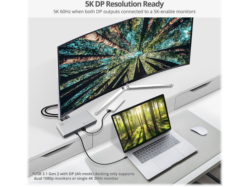 SIIG Thunderbolt 3 Dual DP 4K Video Docking Station with PD (JU-DK0C11-S1)