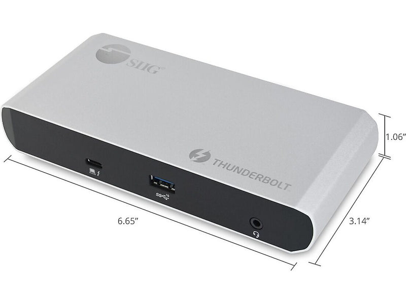 SIIG Thunderbolt 3 Dual DP 4K Video Docking Station with PD (JU-DK0C11-S1)