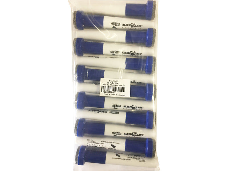 KleenSlate Concepts Tank Dry Erase Marker, Chisel Tip, Blue, 12/Pack (KLS-8485)