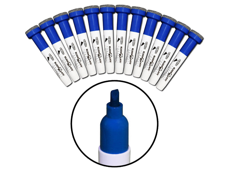 KleenSlate Concepts Tank Dry Erase Marker, Chisel Tip, Blue, 12/Pack (KLS-8485)