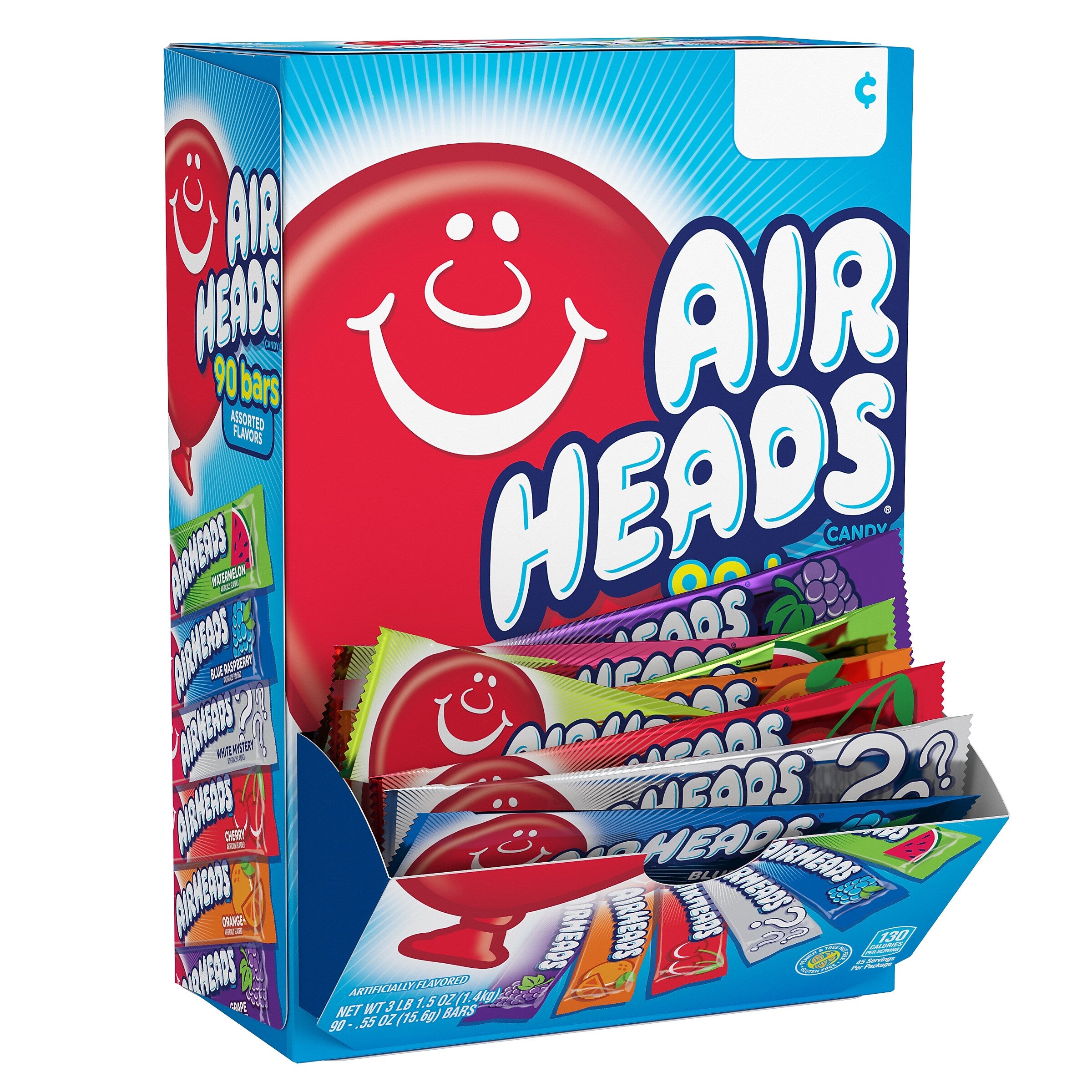 Airheads Variety Chewy Candy, 49.5 oz., 90 Bars/Box (220-00705)