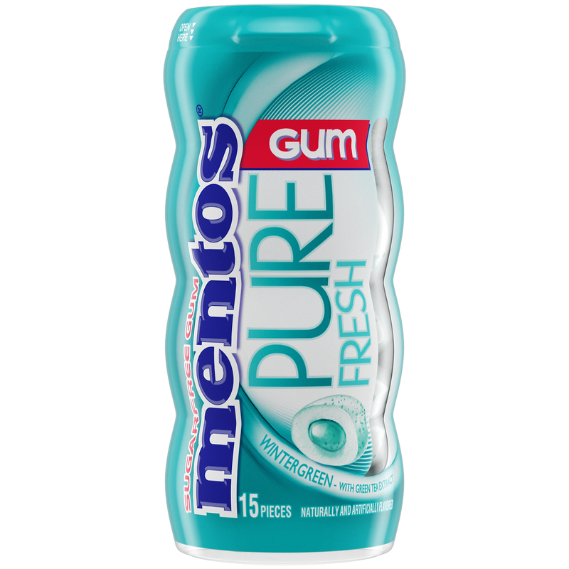 Mentos Pure Fresh Sugar Free Wintergreen Gum, 10 Packs/Box (VAM1463621)