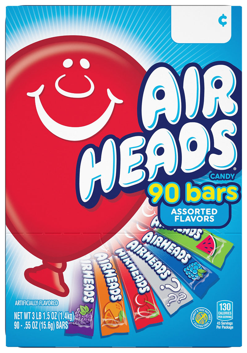 Airheads Variety Chewy Candy, 49.5 oz., 90 Bars/Box (220-00705)