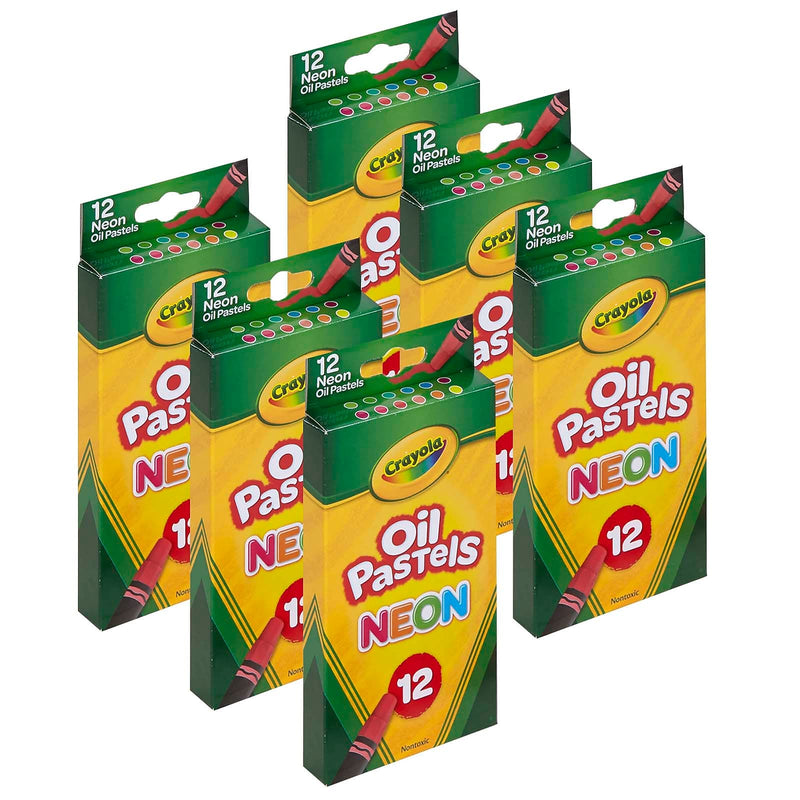 Crayola Oil Pastels, Neon Colors, 12 Per Pack, 6 Packs (BIN524613-6)