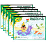 Crayola® Giant Marker & Watercolor Pad, 12" x 16", White, 25 Pages Per Pack, Pack of 6 (BIN993411-6)