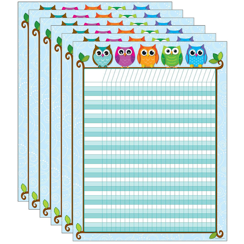 Carson Dellosa Education 17" x 22" Colorful Owls Incentive, 6/Pack (CD-114197-6)