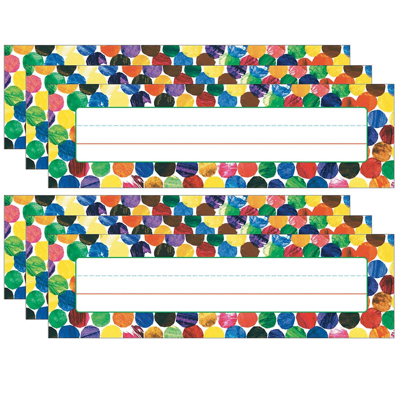Carson Dellosa Education Eric Carle Dots Desk Nameplates, 9.5" x 2.88", 36 Per Pack, 6 Packs (CD-122026-6)