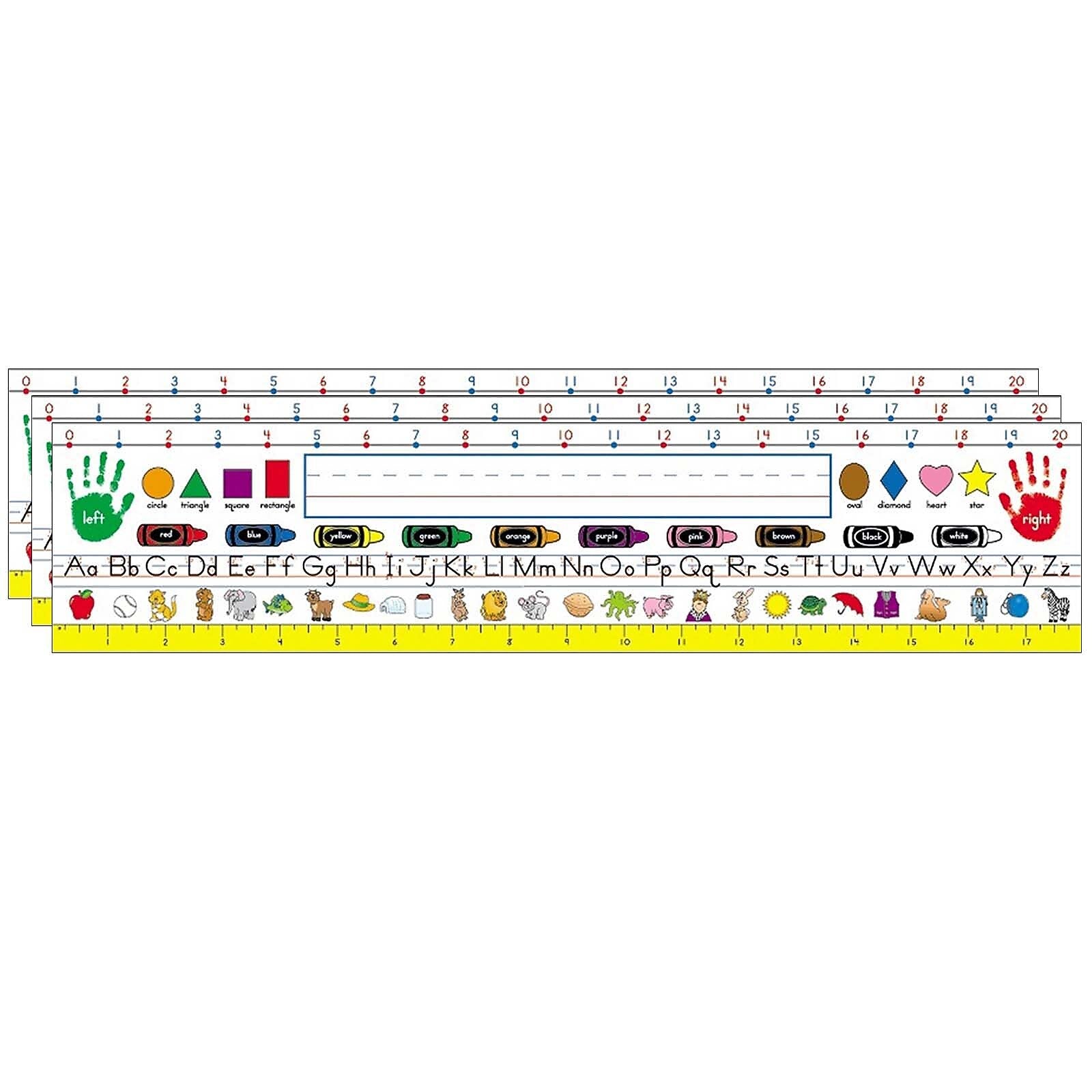Carson Dellosa Education Traditional Manuscript Nameplates, 18" x 4", 36 Per Pack, 3 Packs (CD-2071-3)