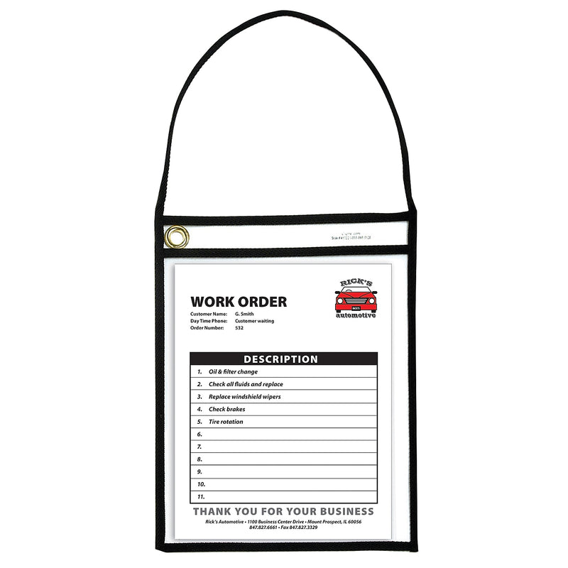 C-Line Shop Ticket Holder With Strap, Black, Stitched, Both Sides, Grade K+ (CLI41922)
