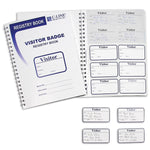 C-Line Visitor Badges with Registry Log, 3 5/8 x 1 7/8, White, 150 Badges/Box (CLI97030)
