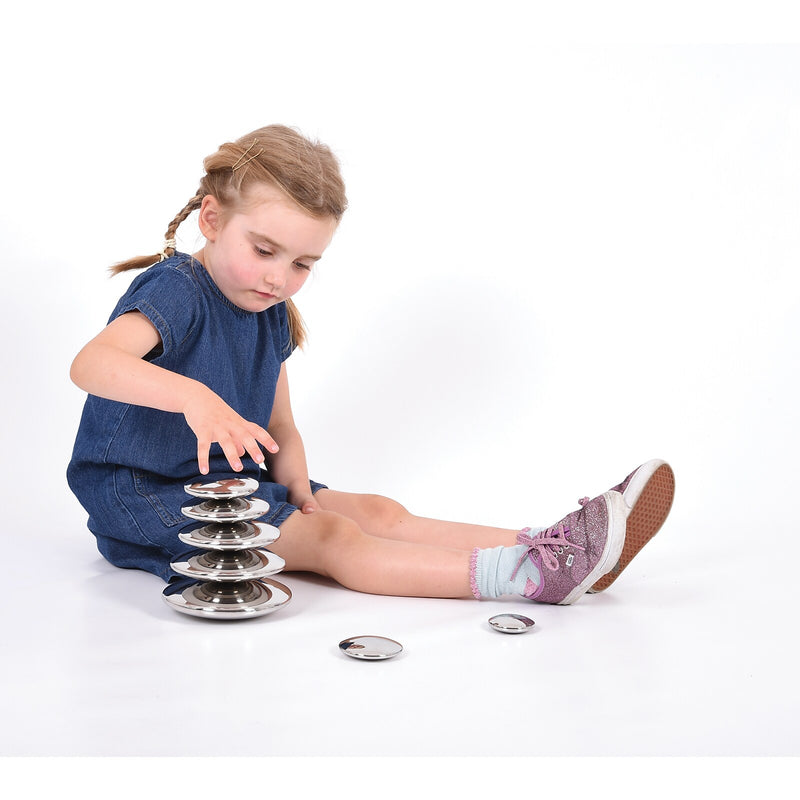 TickiT Sensory Reflective Buttons, Silver, 7/Pack (CTU72217)
