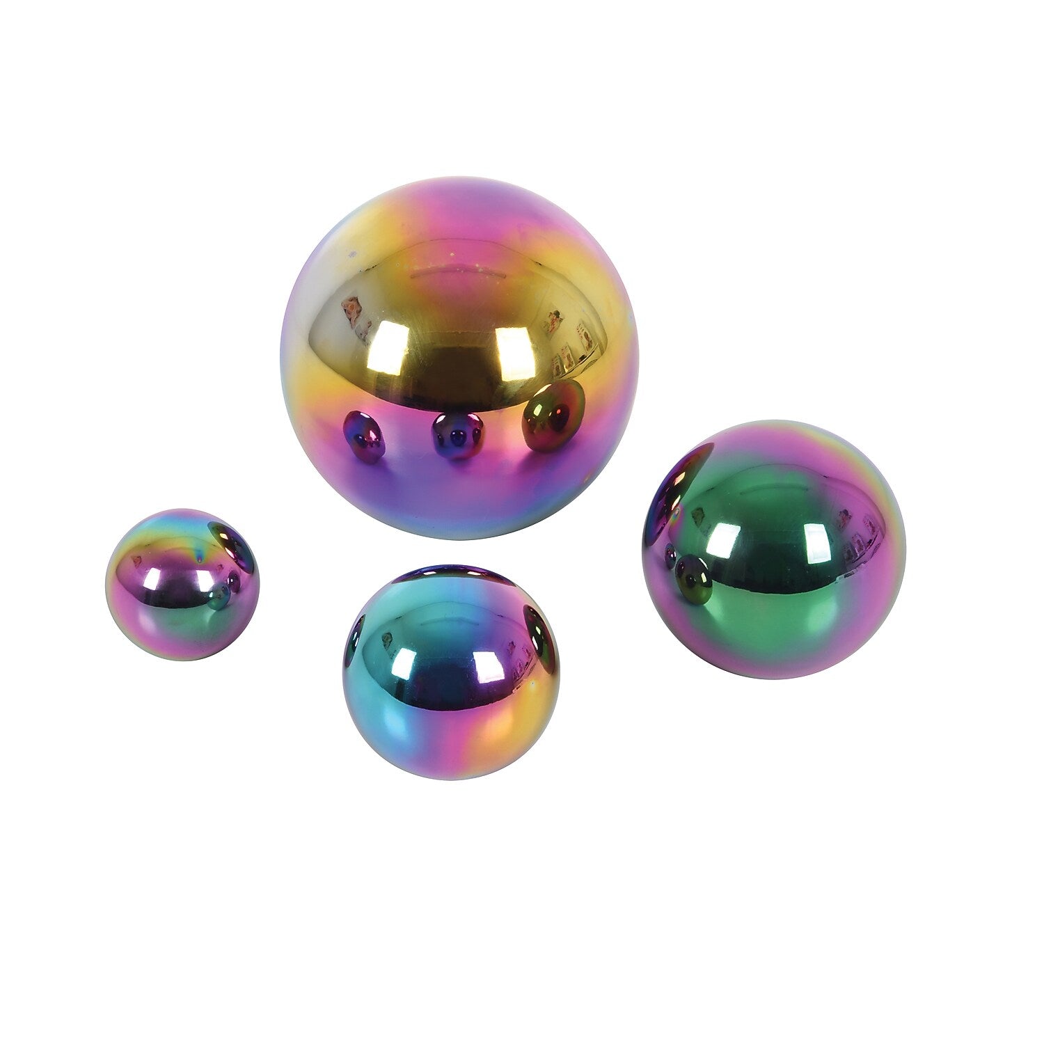 TickiT Sensory Reflective Balls, Rainbow, 4/Pack (CTU72221)