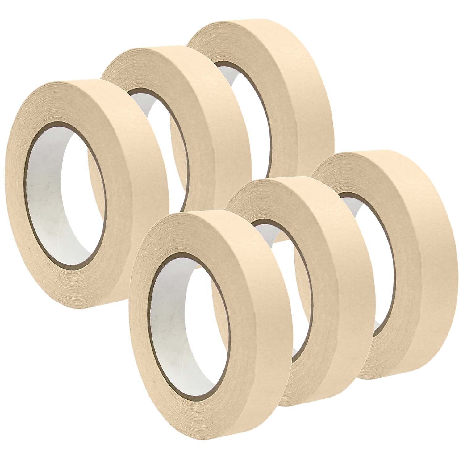 DSS Distributing 1" x 55 Yds, Premium Grade Masking Tape, White,6 Rolls/Bundle (DSS46161-6)