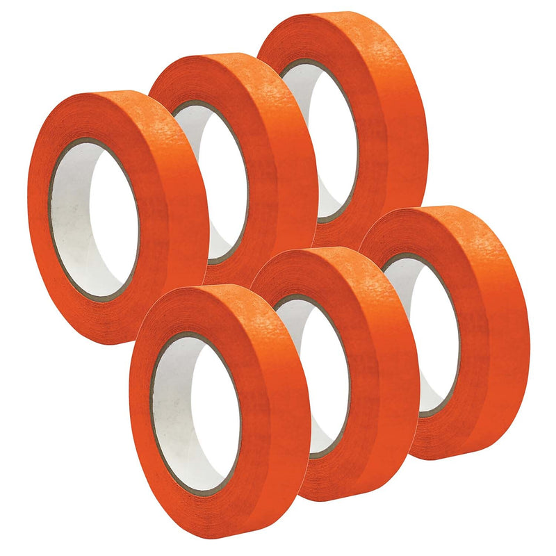DSS Distributing 1" x 55 Yds, Premium Grade Masking Tape, Orange, 6 Rolls/Bundle (DSS46167-6)