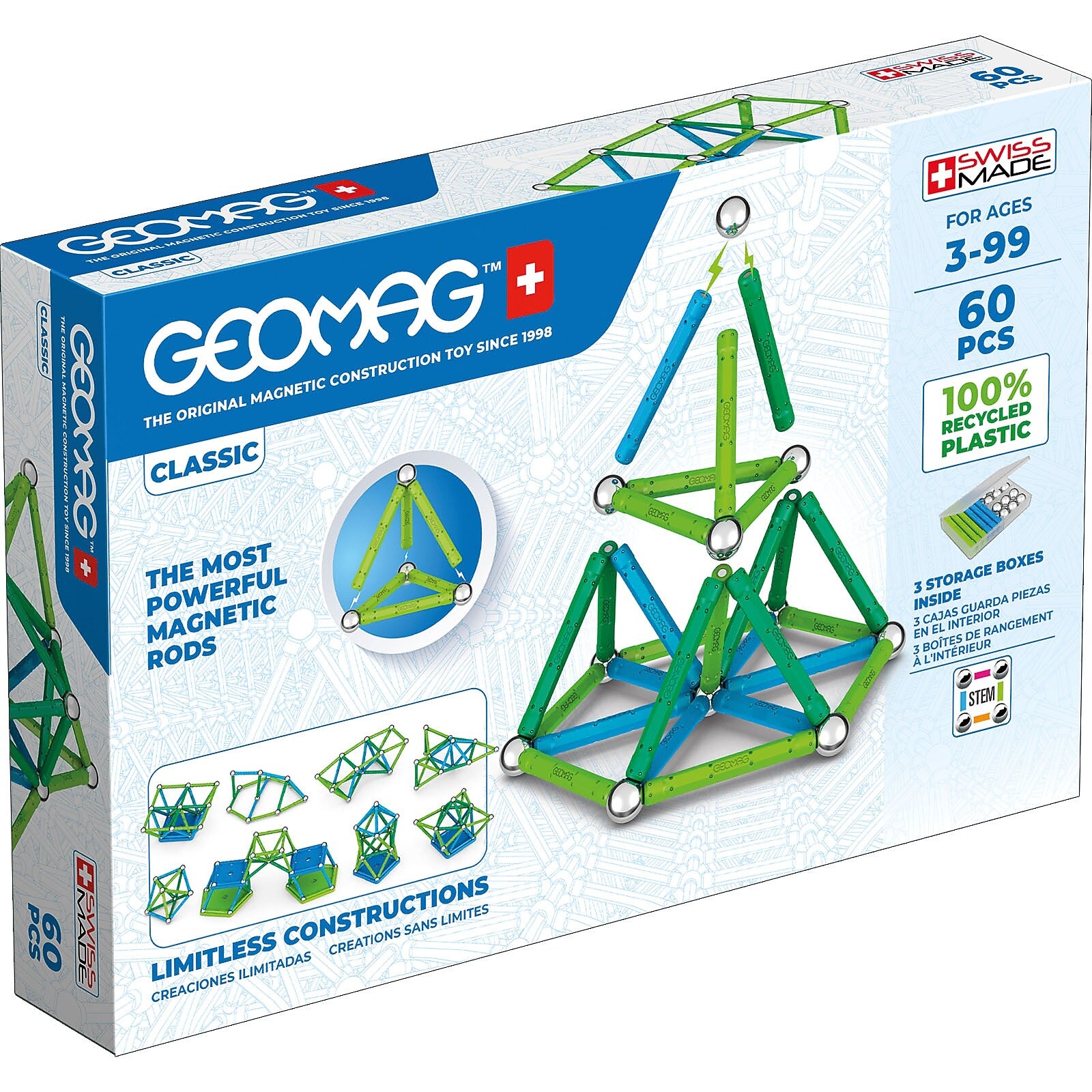 Geomag Green Line Color, 60 Pieces (GMW272)