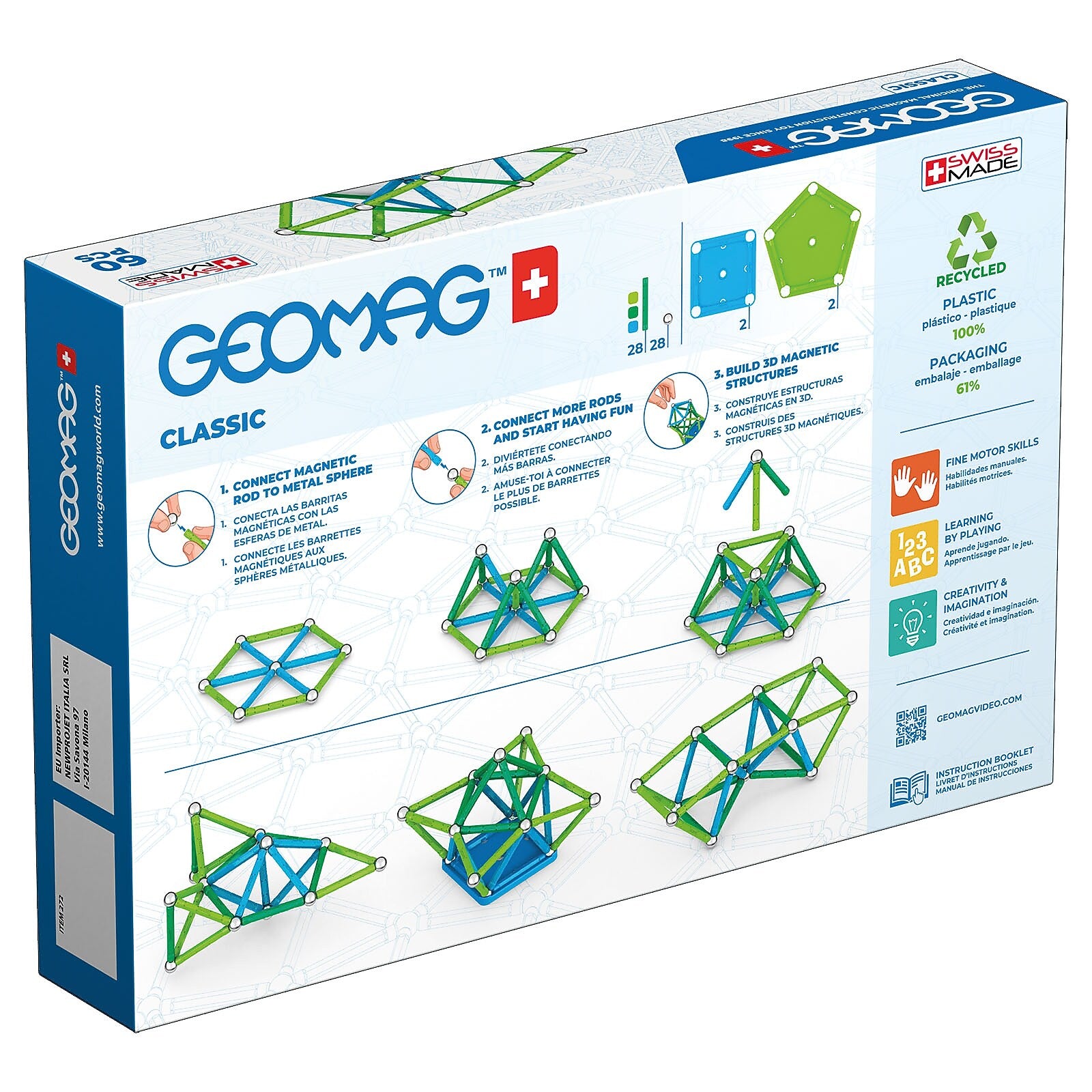 Geomag Green Line Color, 60 Pieces (GMW272)