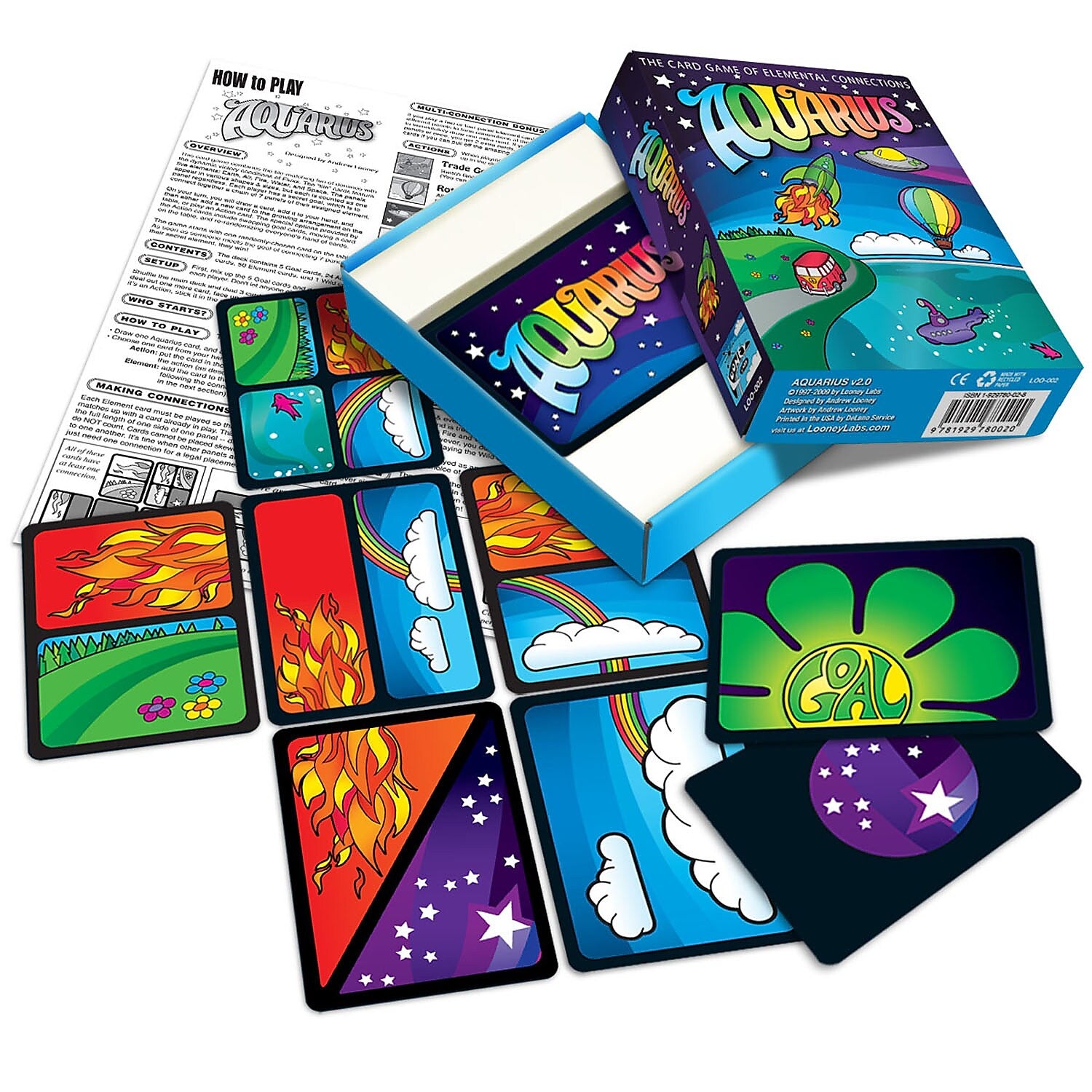 Looney Labs Aquarius Card Game, STEM, Grade PK+ (LLB002)