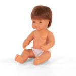 MINILAND Soft Vinyl Anatomically Correct 15" Baby Doll, Caucasian Boy (MLE31049)