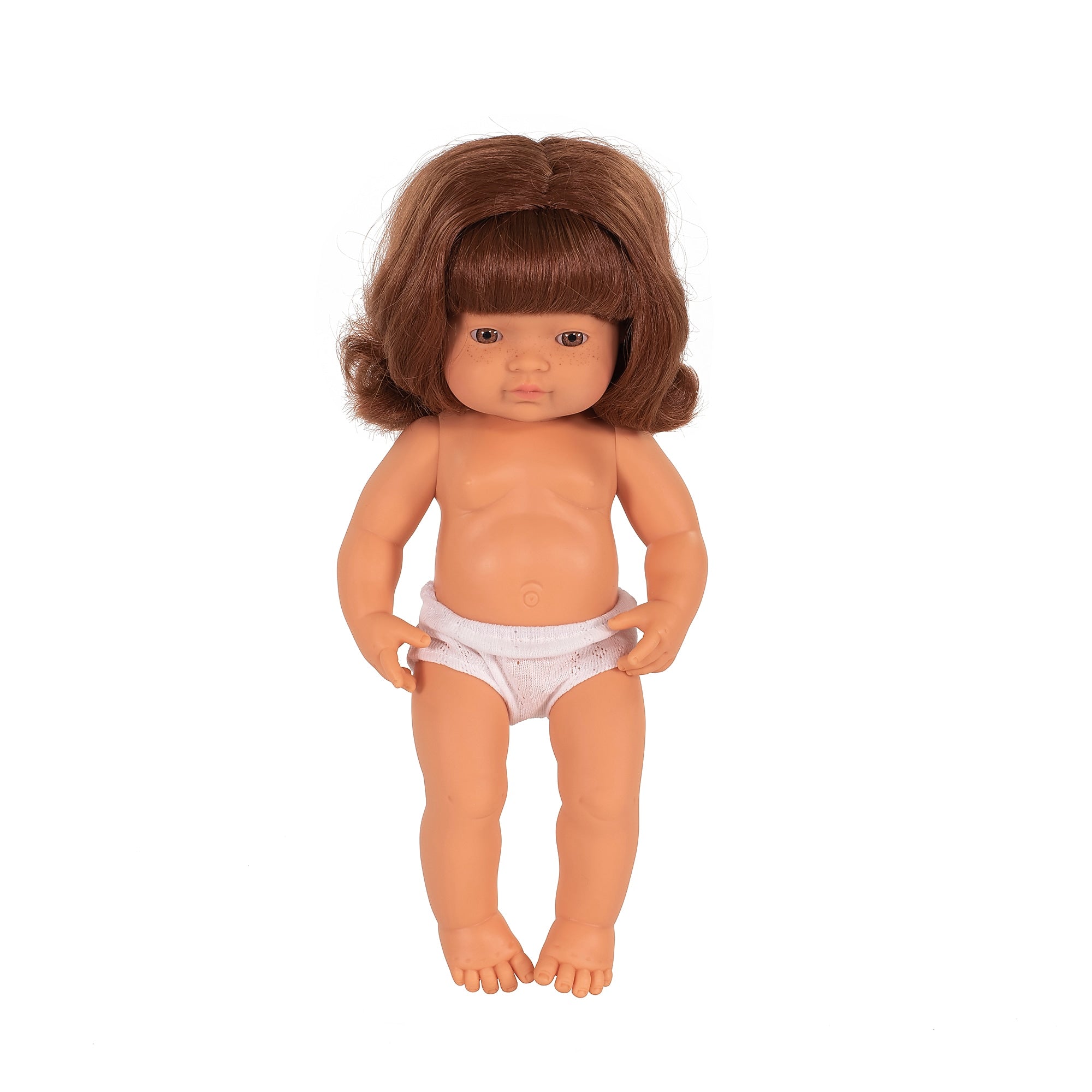 MINILAND Soft Vinyl Anatomically Correct 15" Baby Doll, Caucasian Girl (MLE31050)