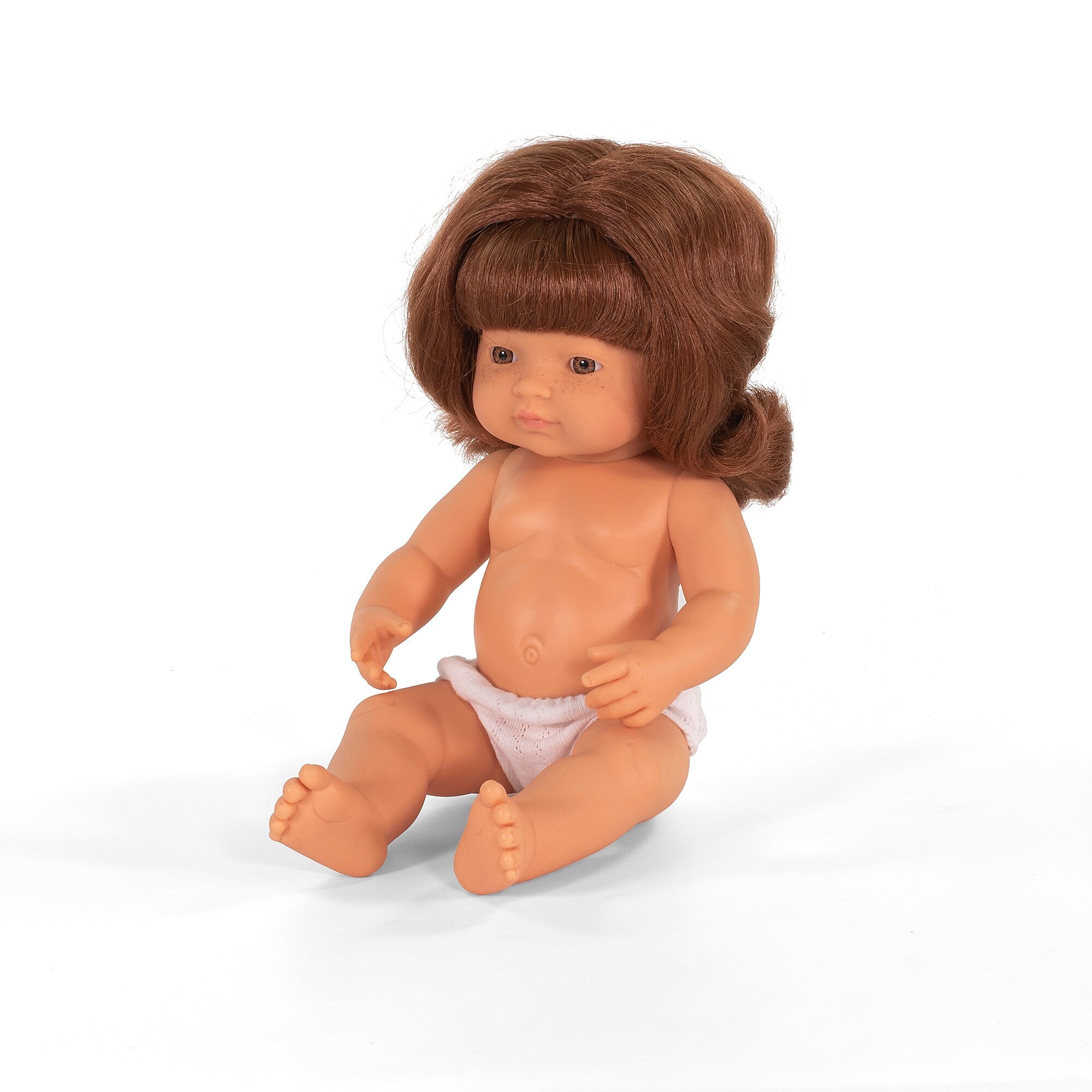 MINILAND Soft Vinyl Anatomically Correct 15" Baby Doll, Caucasian Girl (MLE31050)