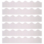 Bordette 50' x 2-1/4" Scalloped Border, White, 6 Rolls (PAC37016-6)