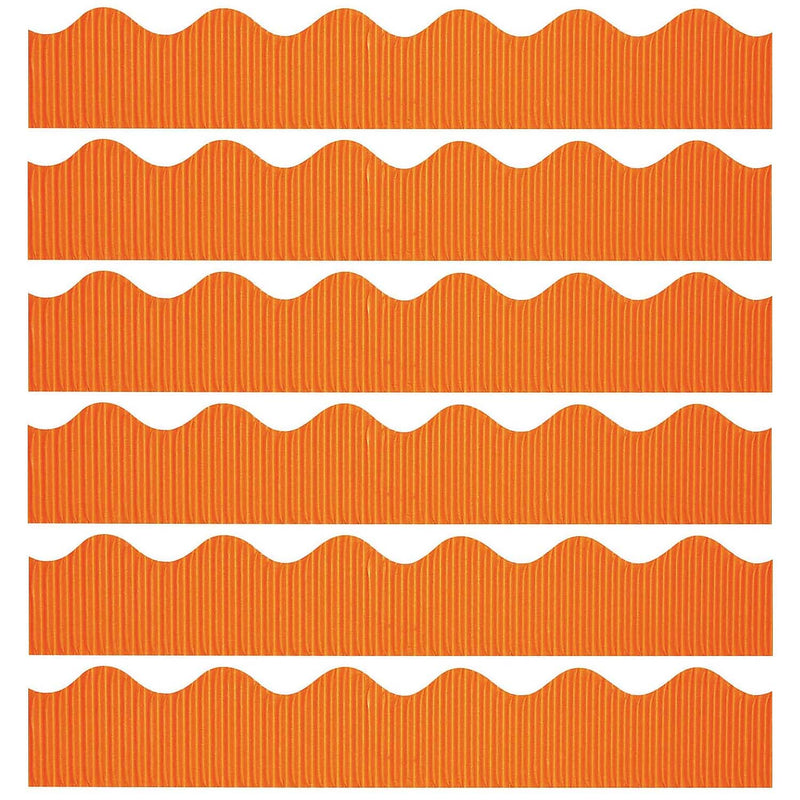 Bordette 50' x 2-1/4" Scalloped Border, Orange, 6 Rolls (PAC37106-6)