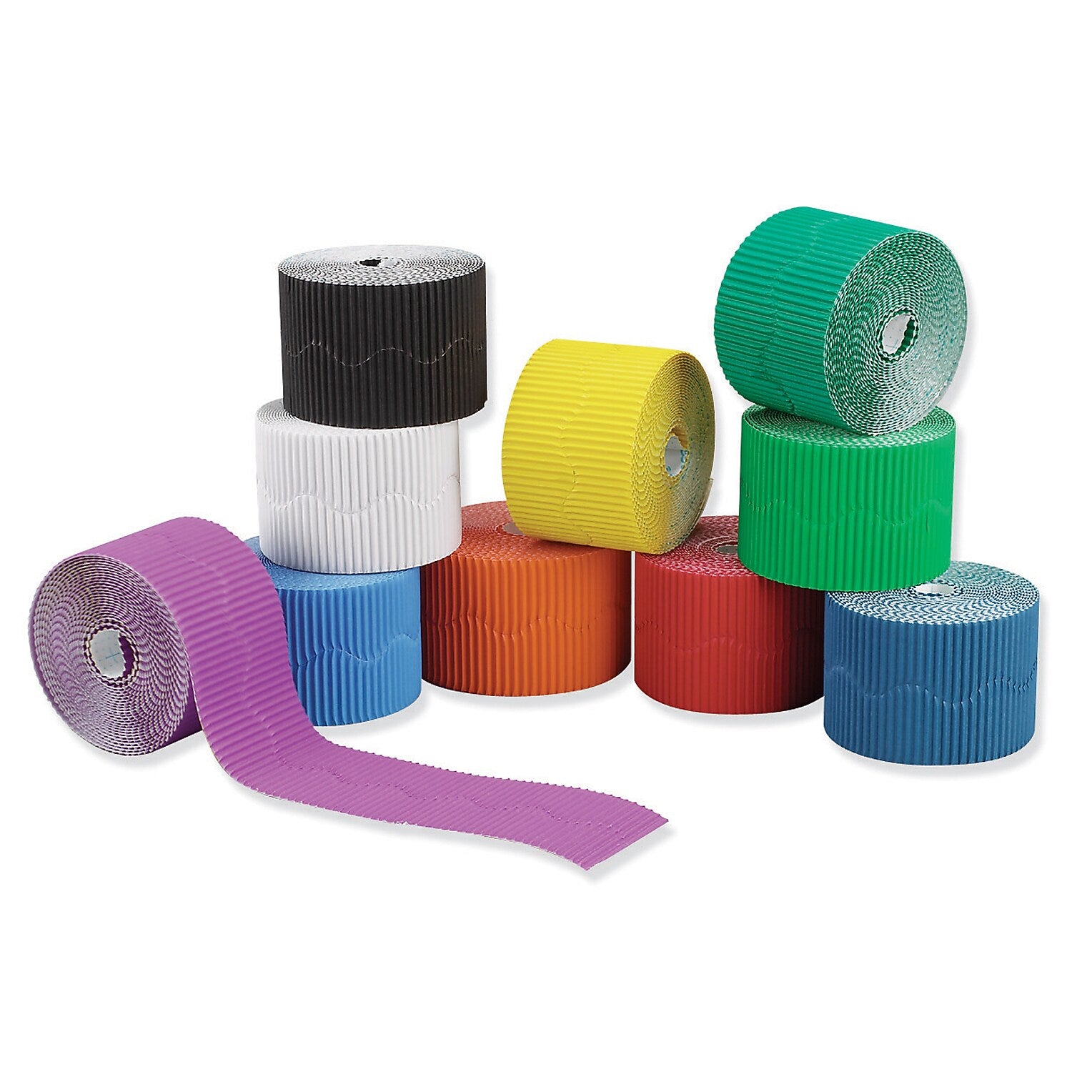 Bordette 50' x 2-1/4" Scalloped Border, Orange, 6 Rolls (PAC37106-6)