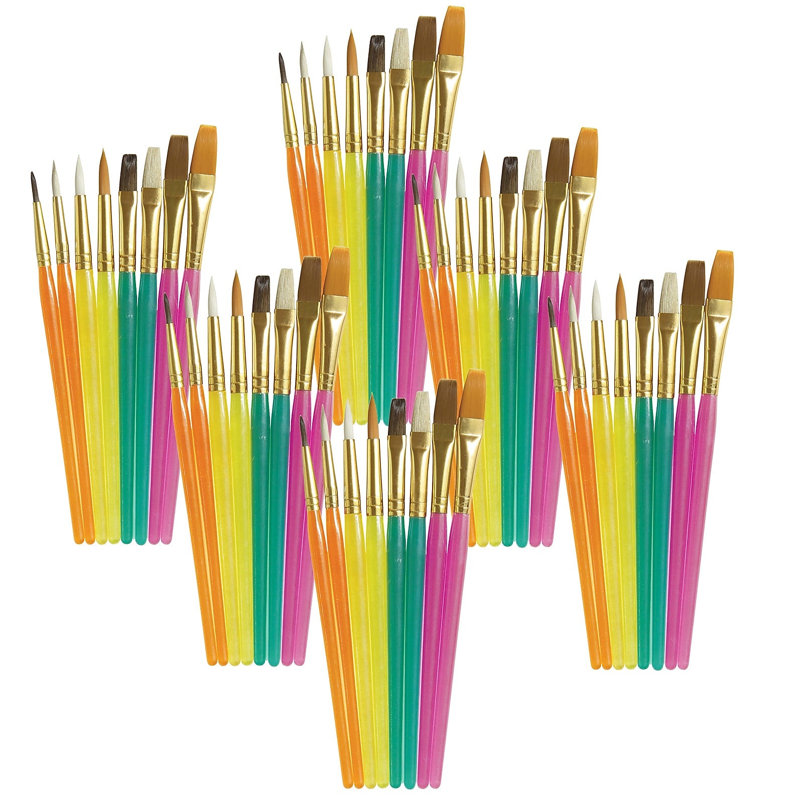 Creativity Street Acrylic Synthetic Bristle, Paint Brush Assortment, 8/Pack, 6 Packs/Bundle (PACAC5133-6)