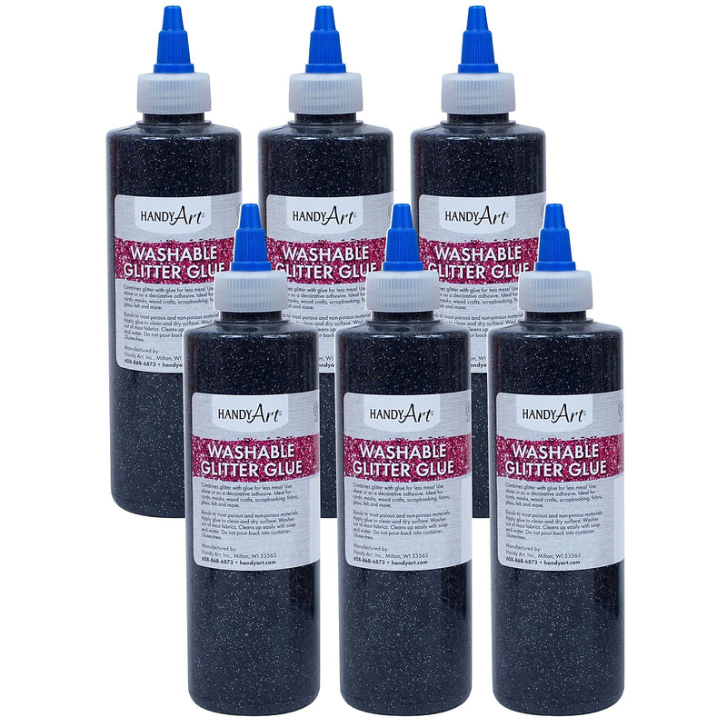 Handy Art Glitter Washable Glue, 8 oz., 6/Pack (RPC146055-6)