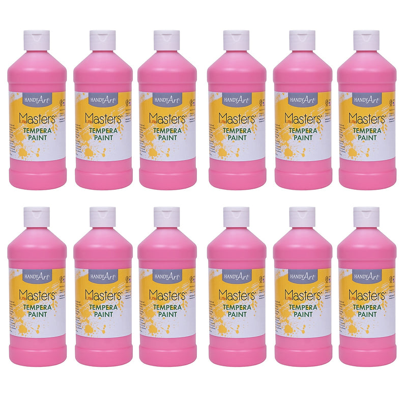 Handy Art® Little Masters® Tempera Paint, Pink, 16 oz., Pack of 12 (RPC201722-12)