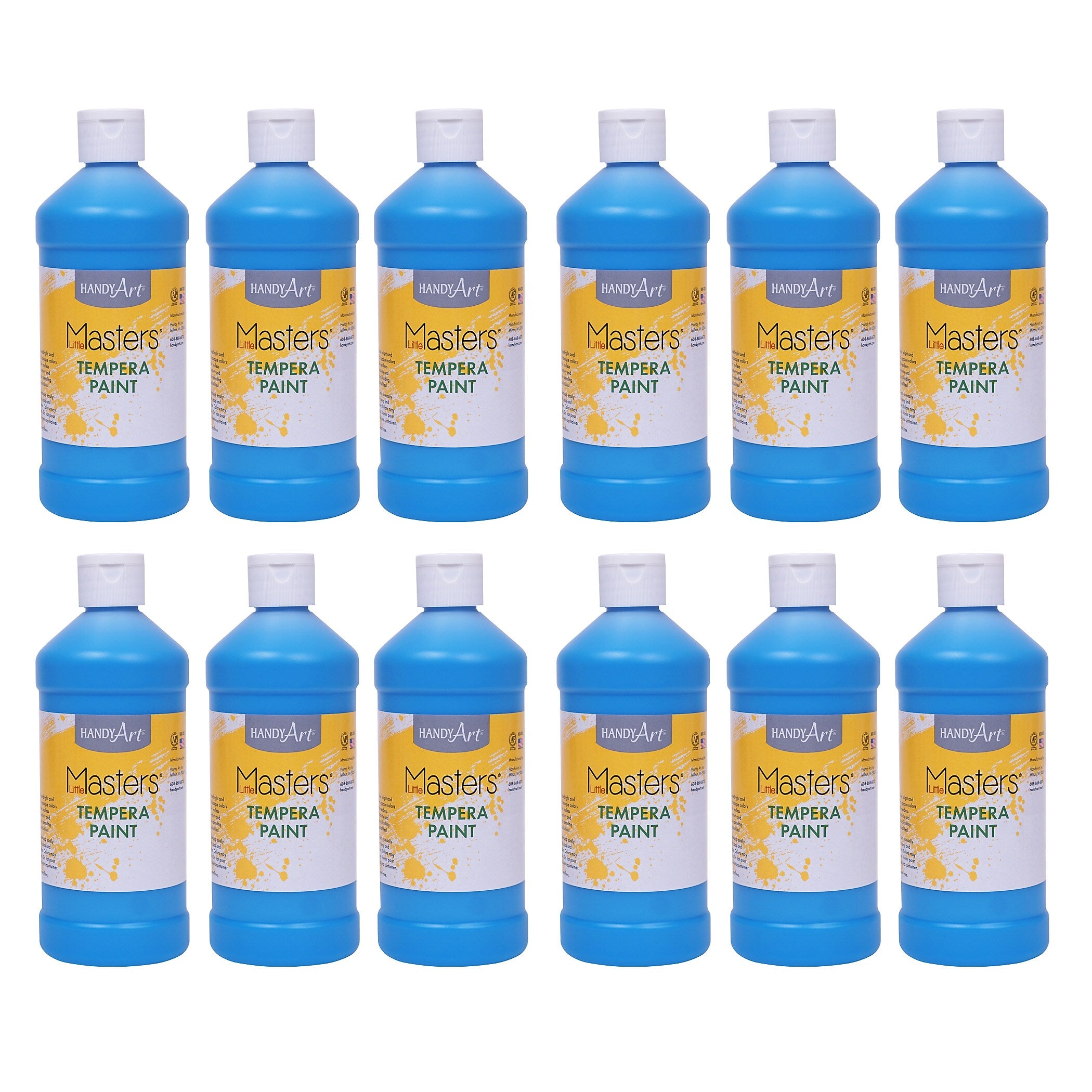 Handy Art® Little Masters® Tempera Paint, Light Blue, 16 oz., Pack of 12 (RPC201732-12)