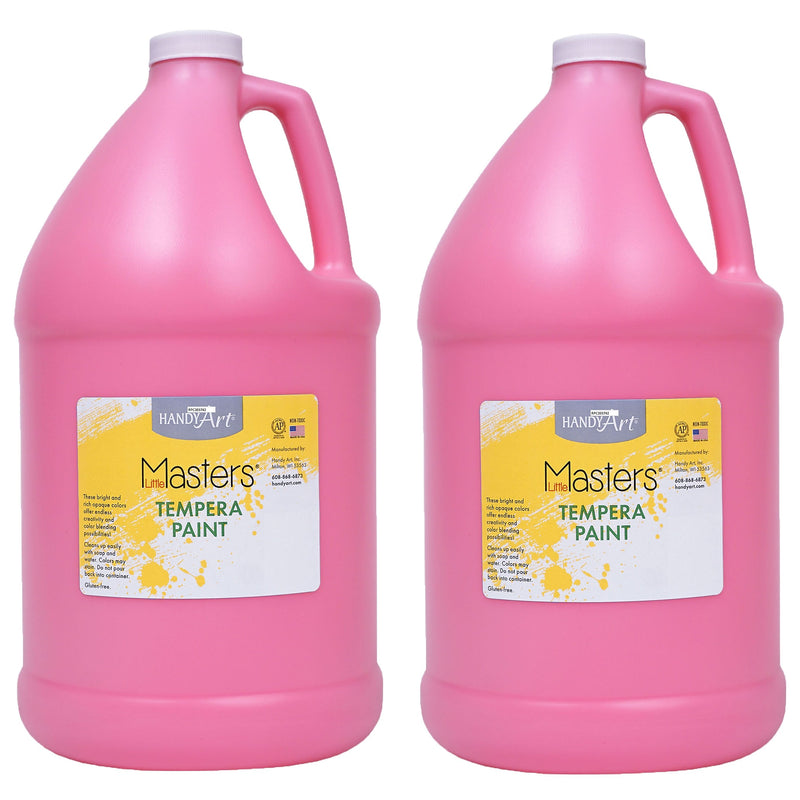 Handy Art Little Masters Tempera Paint, Gallon, Pink, Pack of 2 (RPC204722-2)
