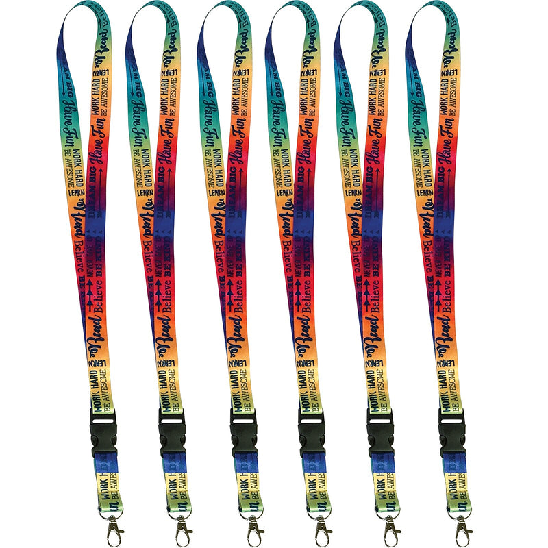 Teacher Created Resources Positive Saying Watercolor Lanyard, 21.75" x 0.75", Pack of 6 (TCR20355-6)
