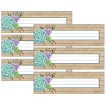 Teacher Created Resources Rustic Bloom Name Plates, 11.5" x 3.5", 36 Per Pack, 6 Packs (TCR8555-6)