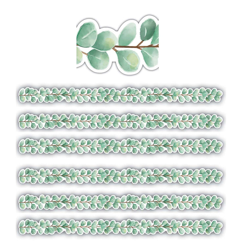 Teacher Created Resources 35' x 2-3/4" Die Cut Border Trim, Eucalyptus, 35 Feet/Pack, 6 Packs (TCR8686-6)